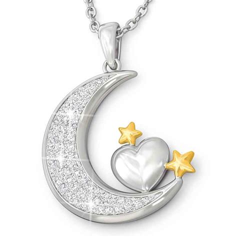 My Granddaughter I Love You To The Moon And Back Diamond Pendant