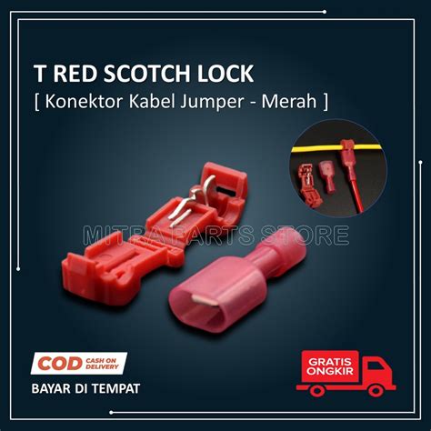 Jual Konektor Kabel Jumper T Red Scotch Lock Wire Connector Atau