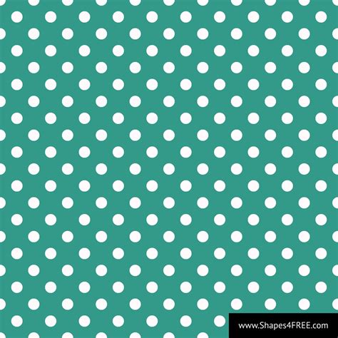 Emerald Green Polka Dot Vector Pattern | Shapes4FREE