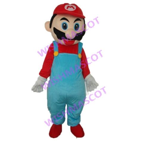 Mario Mascot Costume In Blue Overalls