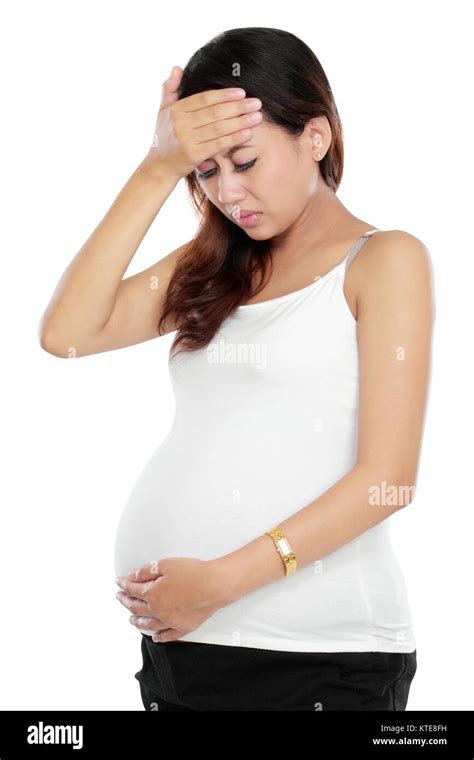 Pregnant Woman With Strong Pain Of Stomach Stock Photo Alamy