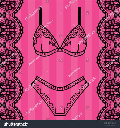 Hand Drawn Lingerie Panty Bra Set Stock Vector Shutterstock