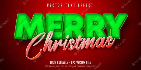 Premium Vector Merry Christmas Text Effect