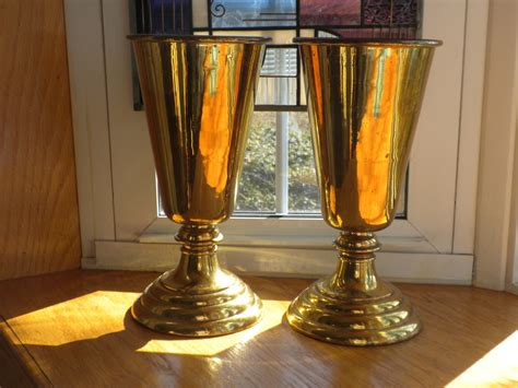 Vintage Brass Vases Sudbury Brass Company Altar Ware 2