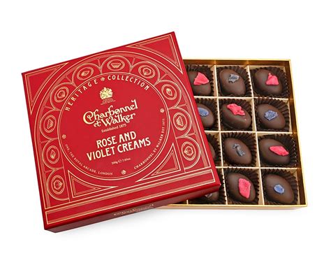 Charbonnel And Walker Dark Chocolate Rose And Violet Creams