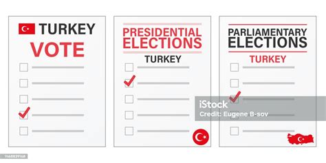 Ilustración De Elecciones En Turquía Maqueta De Boleta Electoral Para