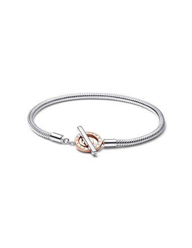 Bracelet Pandora Signature En Argent Sterling Avec Fermoir Bicolore