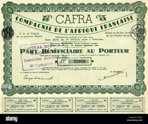 Certificat D Action Coloniale Historique Paris 1936 250 Francs