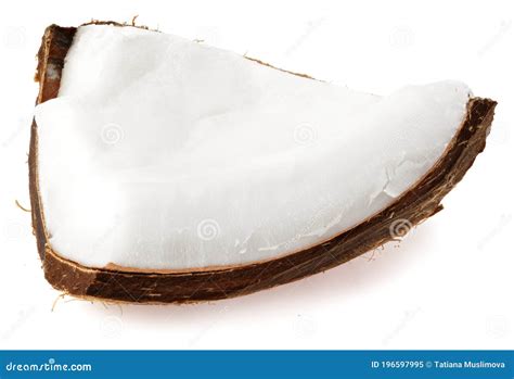 Piece Of Coconut Isolated On White Background Stock Image Image Of