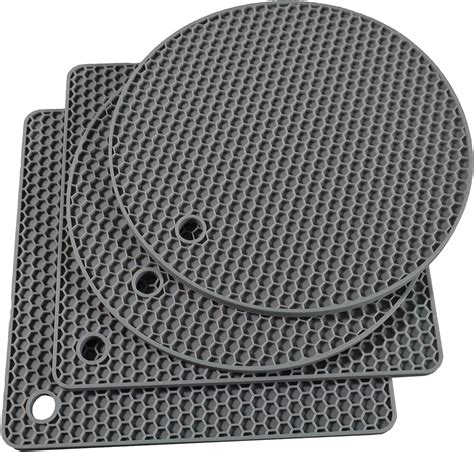 Amazon Sdzonges Silicone Trivet Pcs Silicone Hot Pads For Kitchen Grey Silicone