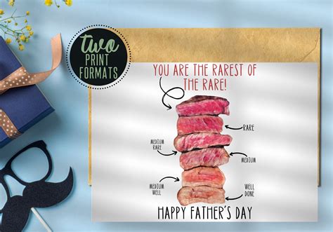 Printable Rarest Of The Rare Fathers Day Card Horizontal And Etsy