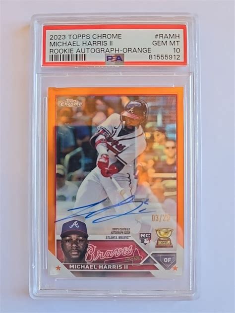 Michael Harris II 2023 Topps Chrome RA MH Rookie Autographs Orange