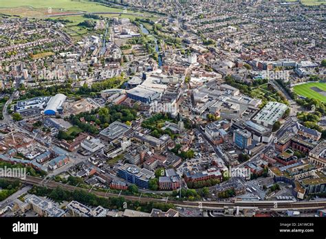 aerial view  chelmsford city centre essex stock photo alamy