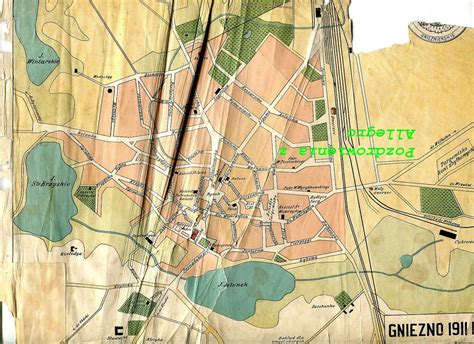 Mapa Plan Miasta Gniezna Z 1911r Gniezno 12775203730 Oficjalne