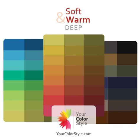 Soft Warm And Deep Color Palette Cards Your Color Style In 2020