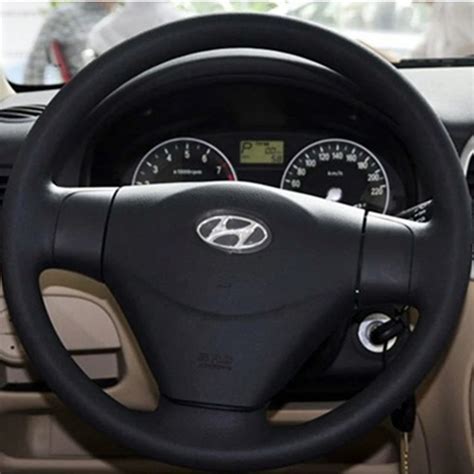 Black Genuine Leather Hand Stitched Car Steering Wheel Cover For