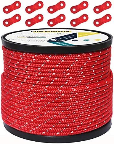 HIKEMAN 50M Reflective Cord Guy Ropes Outdoor Tent Guide Rope 100