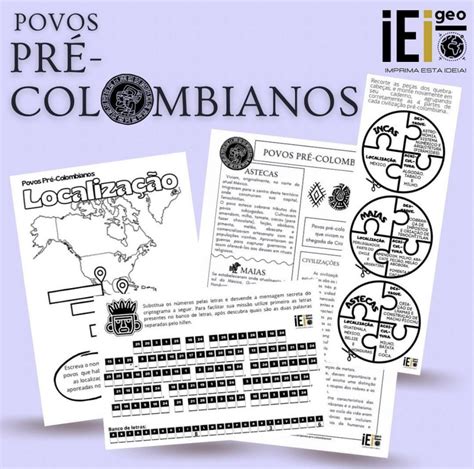 Povos Pré Colombianos Imprima esta Ideia