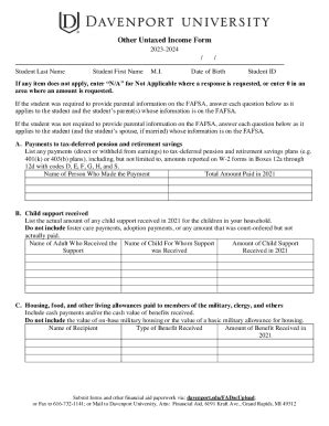 Fillable Online Other Untaxed Income Verification Worksheet