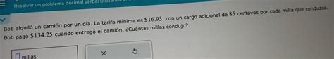 Solved Resolver Un Problema Decimal Verbal Utiliz Bob Alquil Un