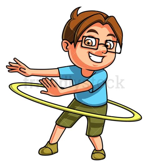 Boy Hula Hooping Cartoon Clipart Vector Friendlystock