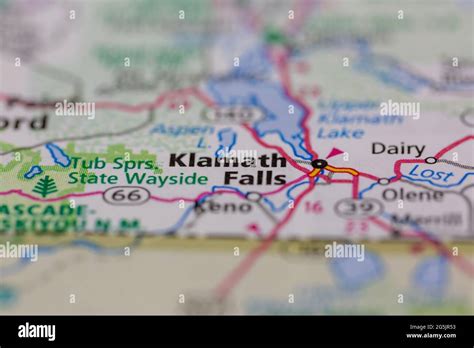 Klamath Falls Oregon Usa Shown On A Geography Map Or Road Map Stock