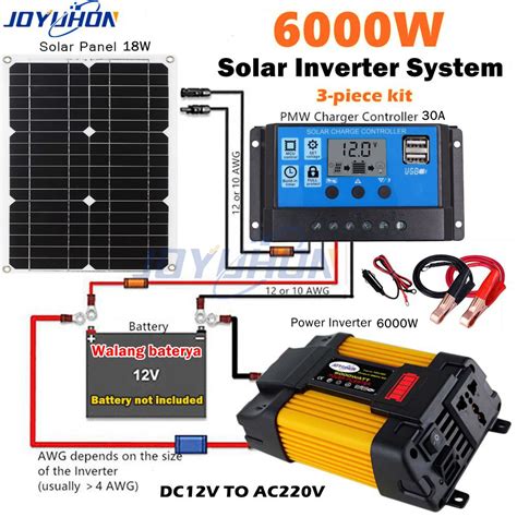 JOYUHON Solar Generator Set 6000W Power Inverter DC 12V To AC 220V 18W