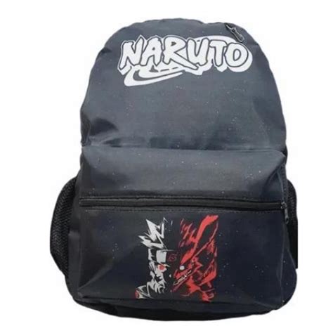 Mochila Naruto Escolar Costas Preta Kyuubi Juvenil Anime Tok Inafntil