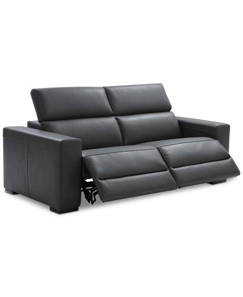 Furniture Nevio Leather Power Reclining Sectional Sofa With