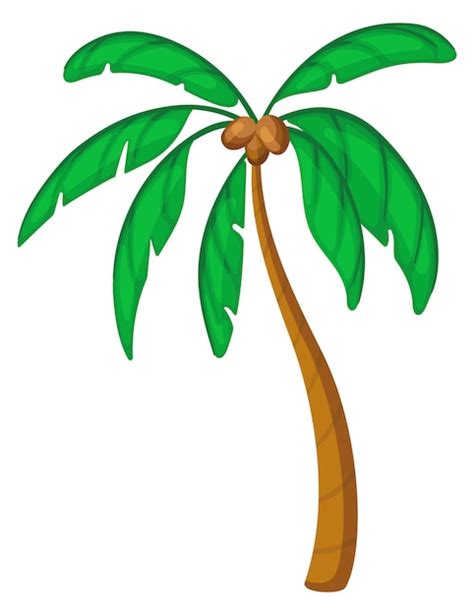 Ícone de desenho animado de palmeira planta de coco tropical isolada em