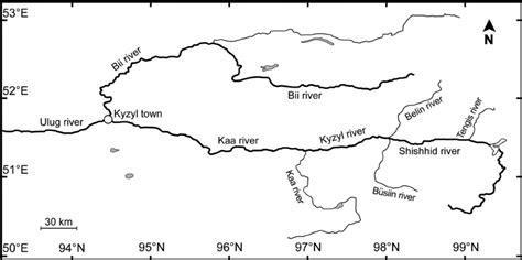 Major tributaries to the Yenisei river and their local names ...