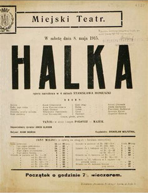 Vintage poster. Opera Halka by Stanislaw Moniuszko. | Vintage posters ...