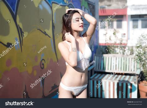 Sexy Beautiful Asian Woman White Lingerie Stock Photo 622467530 Shutterstock