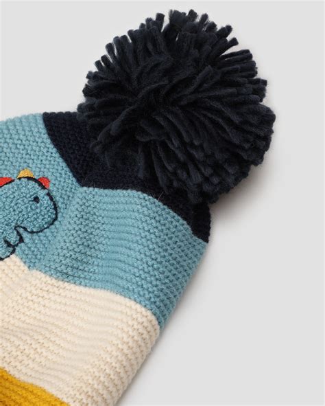 Riachuelo Gorro Infantil Tricot Dobra E Pompom Dino Multicor