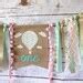 HOT AIR BALLOON Birthday Banner Hot Air Balloon Highchair Banner Pink Gold Mint Highchair
