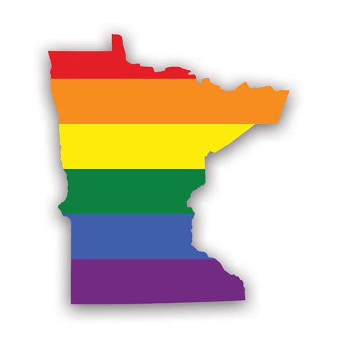 Minnesota State Shaped Gay Pride Rainbow Flag Sticker Decal Self Adhesive Vinyl Weatherproof