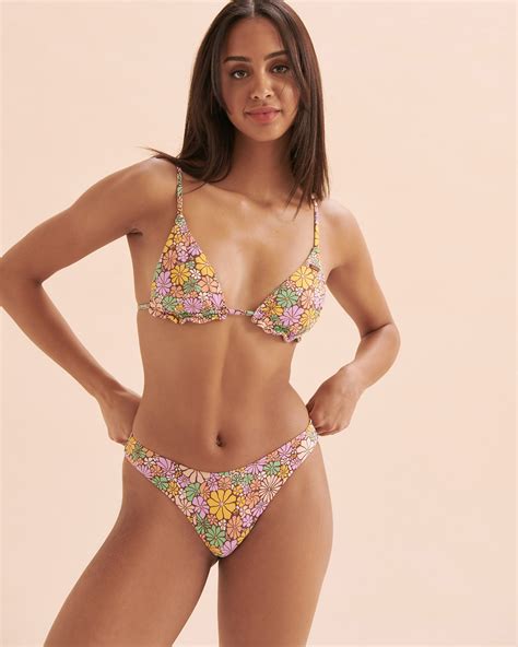 ROXY All About Sol High Leg Cheeky Bikini Bottom Solar Flowers Bikini Village