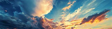 Heavenly Skies Abstract View Wallpaper And Design Generative Ai Stock