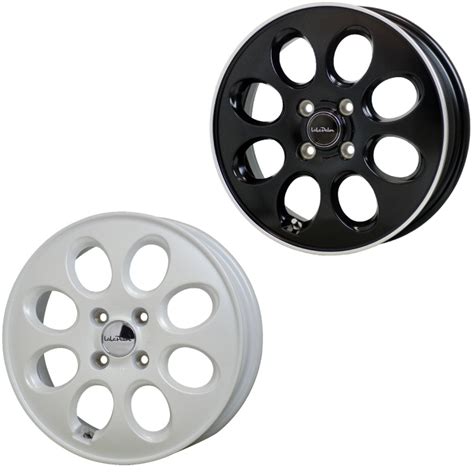 HOT STUFFホットスタッフ 14インチ 4穴 100 4 5J 5J ララパーム オーバル ホワイトorブラック ホイール単品 4本セット タイヤホイール専門店 ミクスト