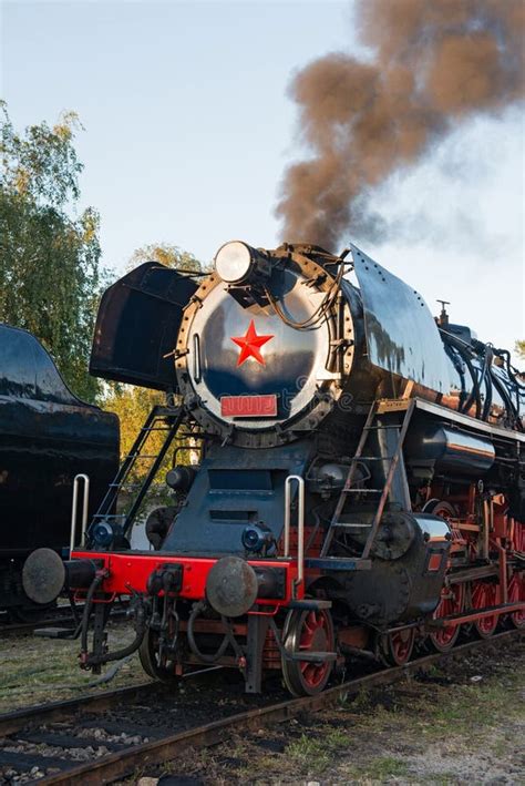 Two Vintage Steam Locomotives Stock Image - Image of conductor, history ...