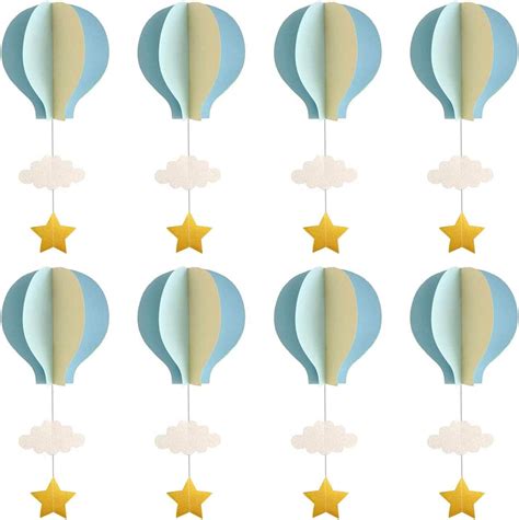 Amazon Poen Pcs Star Hot Air Balloon And Cloud Nursery Decor Western Wall Decor For