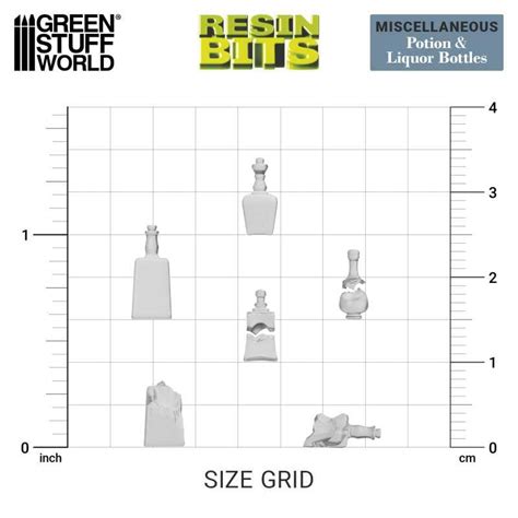 Gsw Resin Basing Set Potions And Liquor Bottles Resin Set Clear
