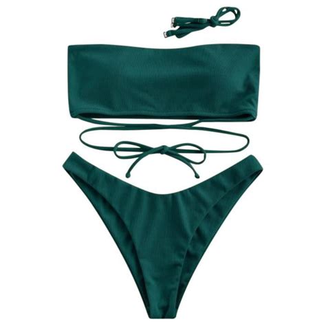 Maillot De Bain Deux Pi Ces Bikini Taille Haute Lsi Gns Oneritea Green Cdiscount