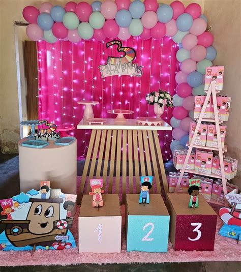 Decoração 3 Palavrinhas Rosa - Decoração 3 Palavrinhas Rosa: Ideias Mágicas p/ Festa Encantadora
