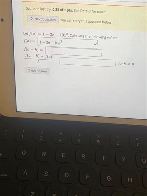 Solved Function Evaluation Given The Function F X 6x 7