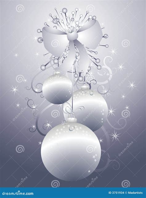 Hanging Silver Christmas Ornaments 2 Stock Illustration - Illustration