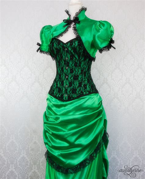 Arsenic and Black Lace – Green Victorian Steampunk Dress – auralynne