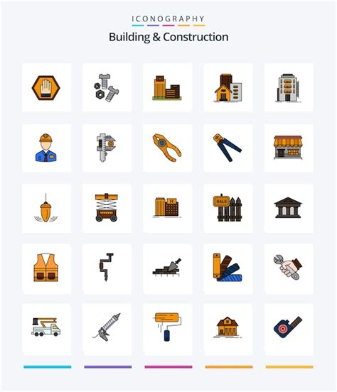 Free Vector Creative Building And Construction Line Filled Icon