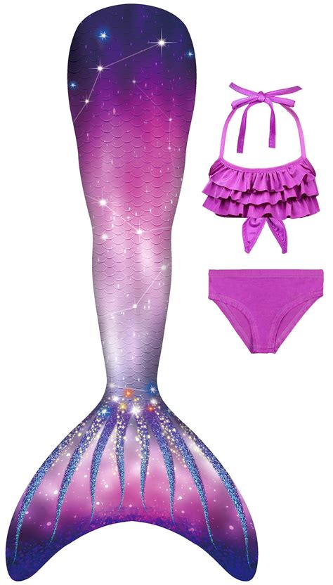 Yitu Girls Mermaid Tails For Swimming Bikini Set Princess Cosplay Bathing Suit Set Artofit