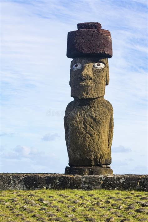 Completely Restored Moai Statue Stock Photos Free And Royalty Free